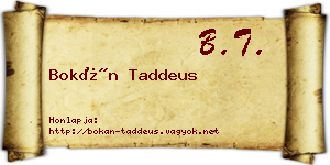 Bokán Taddeus névjegykártya